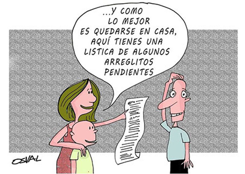 quedarse en casa caricatura