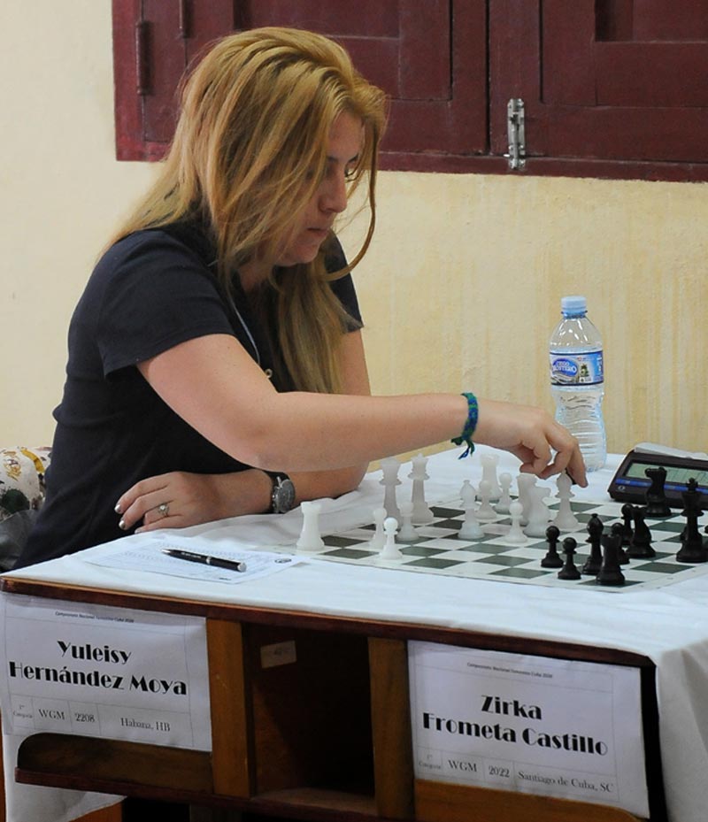 La capitalina Yuleisy Hernández lidera la competencia con actuación perfecta en dos salidas. Ajedréz Nac Fem 2020 Yuleisy C Rafael
