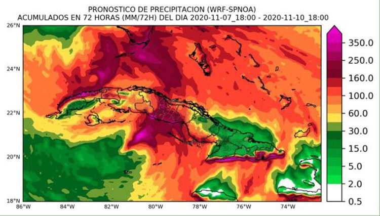 acumulados de lluva cuba