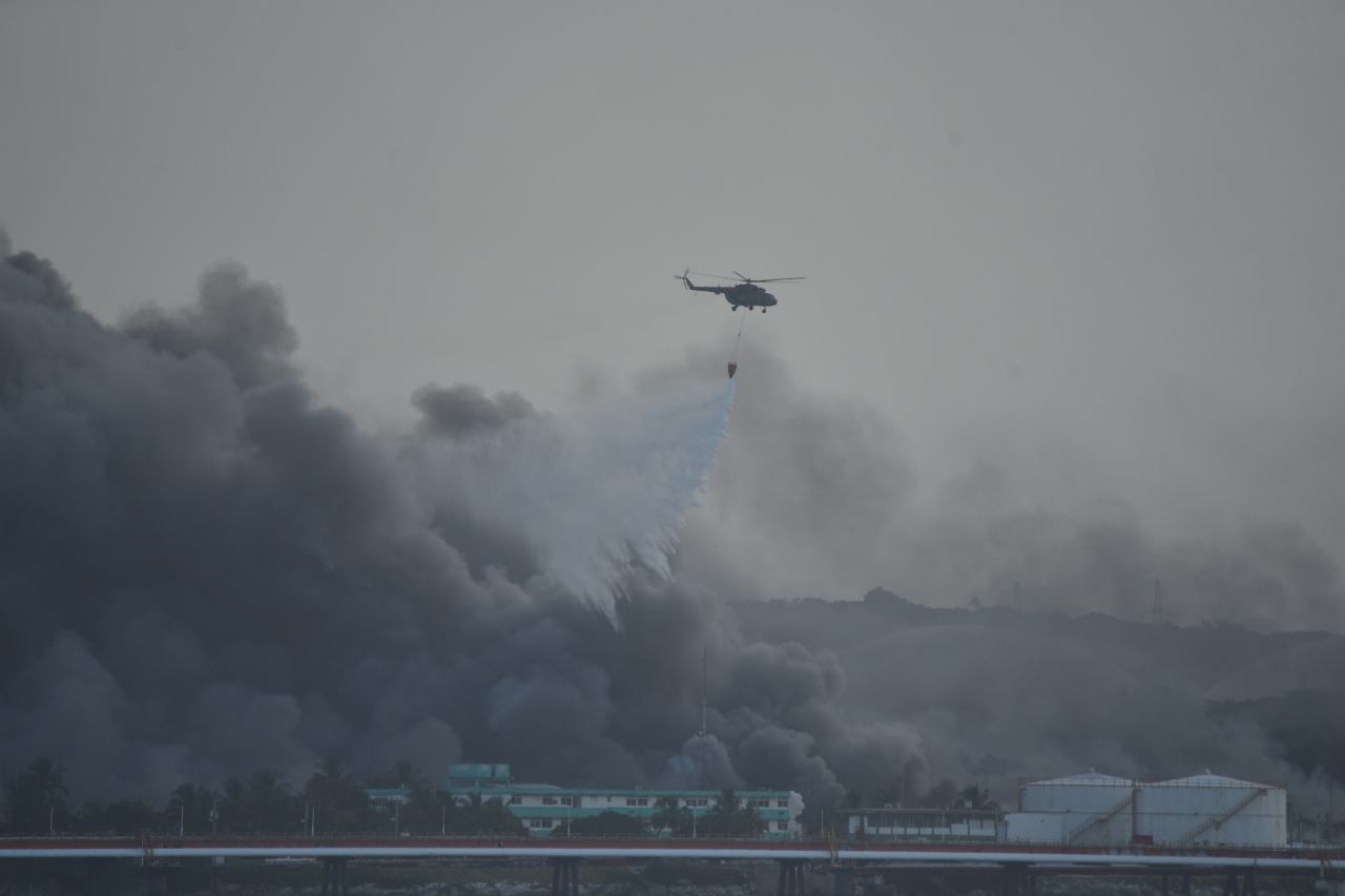 matanzas fuego helicoptero