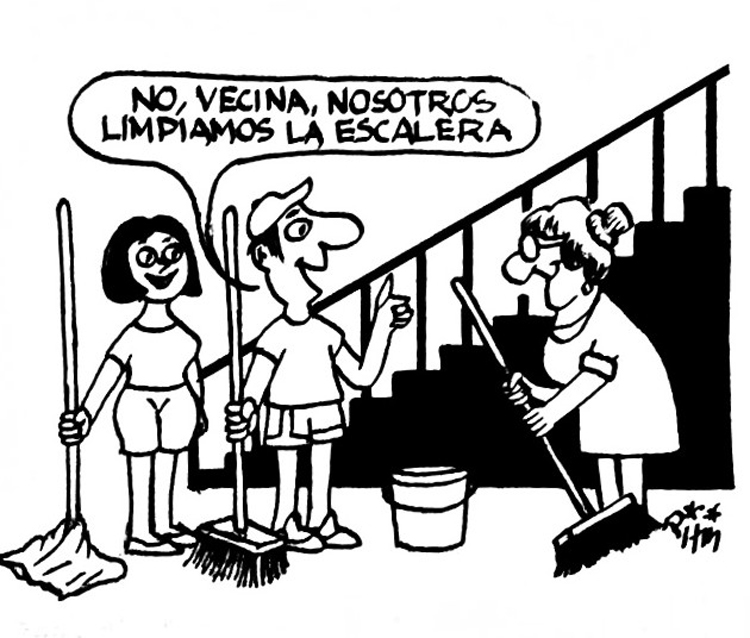 Caricatura vecinos barrio