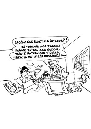 Caricatura sobre plantillas infladas